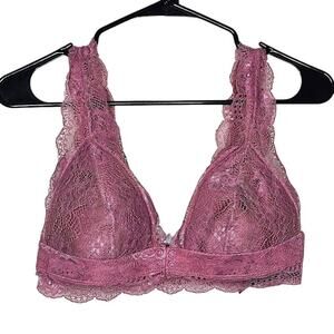 MAMALICIOUS dark pink triangle nursing bra lacey senia Size small breastfeeding